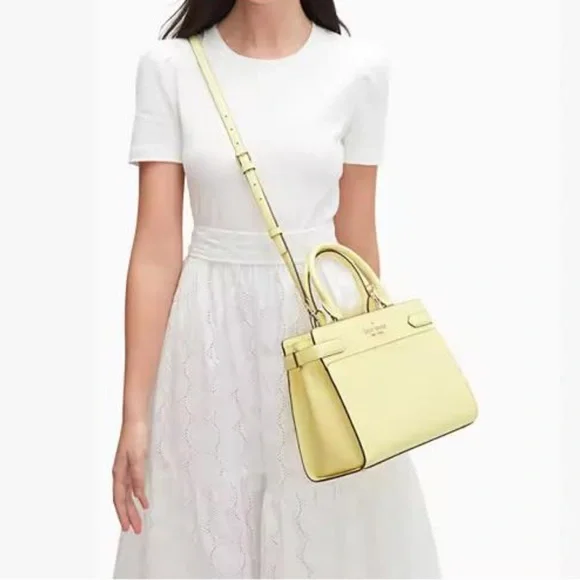 ♥️♣️ KATE SPADE ♠️♥️ STACI MEDIUM SATCHEL LEMON FOND🍋 - Picture 3 of 12
